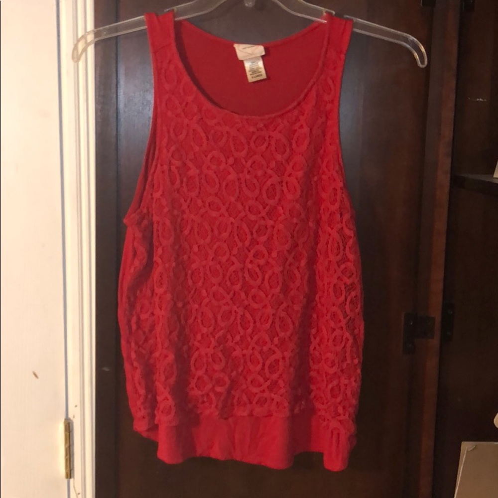 Red cami tank top